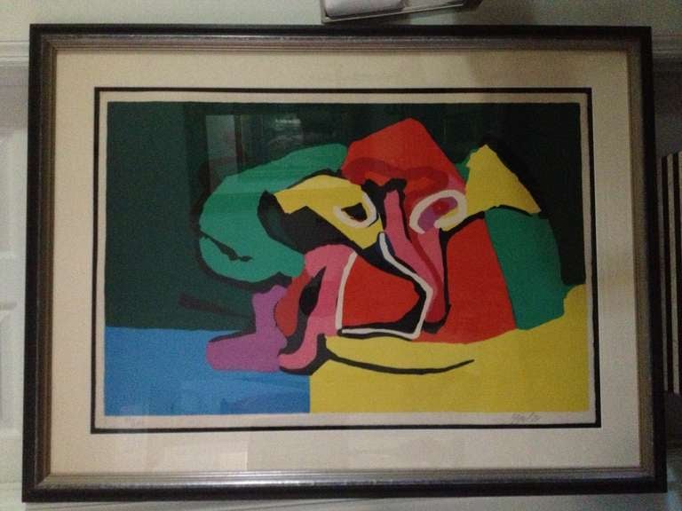 Karrel Appel Signed and numbered 49/100 dated 1971 Lithograph
B.1921.d2006 was a dutch painter sculpture,founder of Avant-Garde movement,this picture is matted and framed.