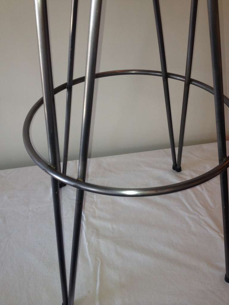 Set of Six Steel 1950s Tower Base Bar Stools 2