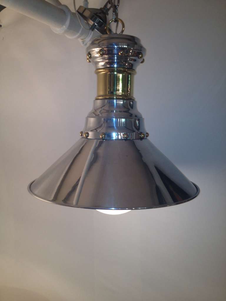 American Aluminum and Brass Industrial Hanging Fixture For Sale