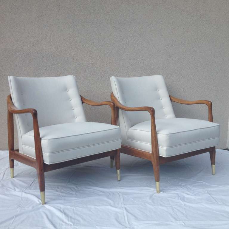 Danish Pair of Club Chairs in the Style of Kofod Larson