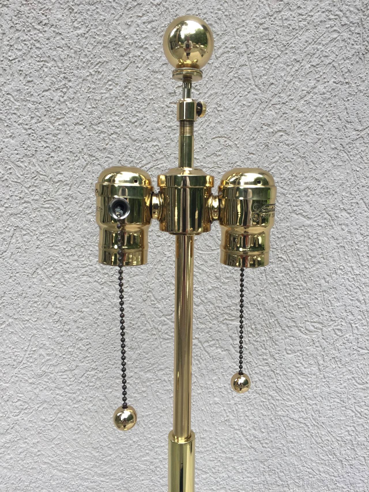 20th Century Pair of Hansen style Solid Bronze Standing Lamps For Sale