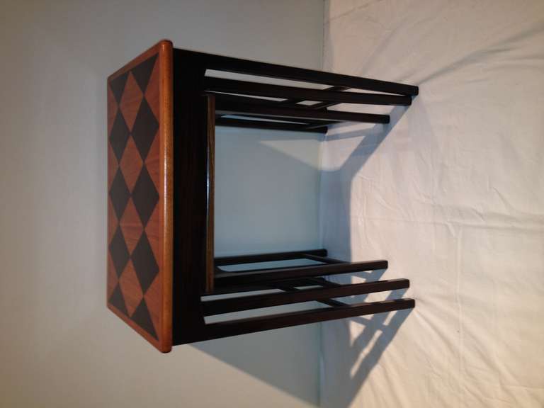 Diamond Marquetry Nesting Tables For Sale 2