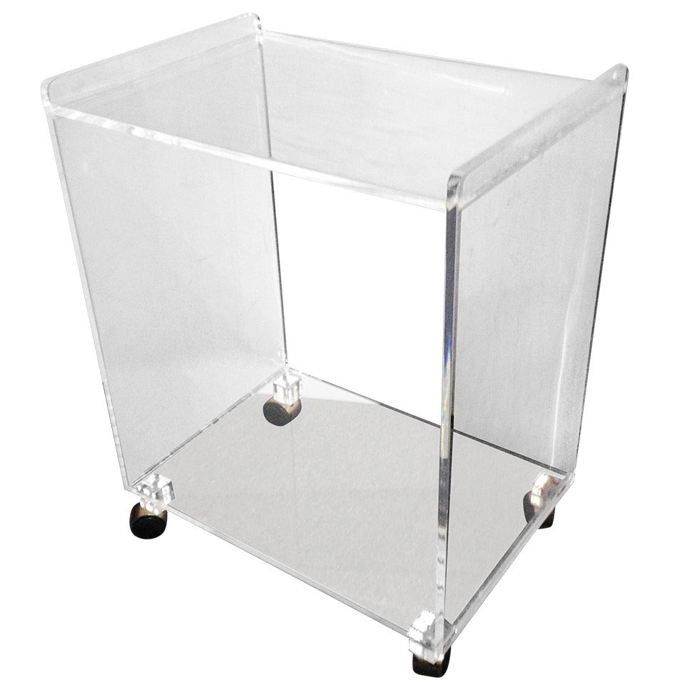 Two Tier Lucite Rolling Cart
