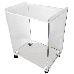 Two Tier Lucite Rolling Cart