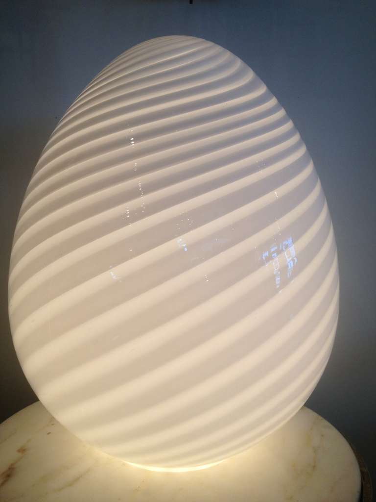 Mid-Century Modern Venini Murano Glass Egg Light