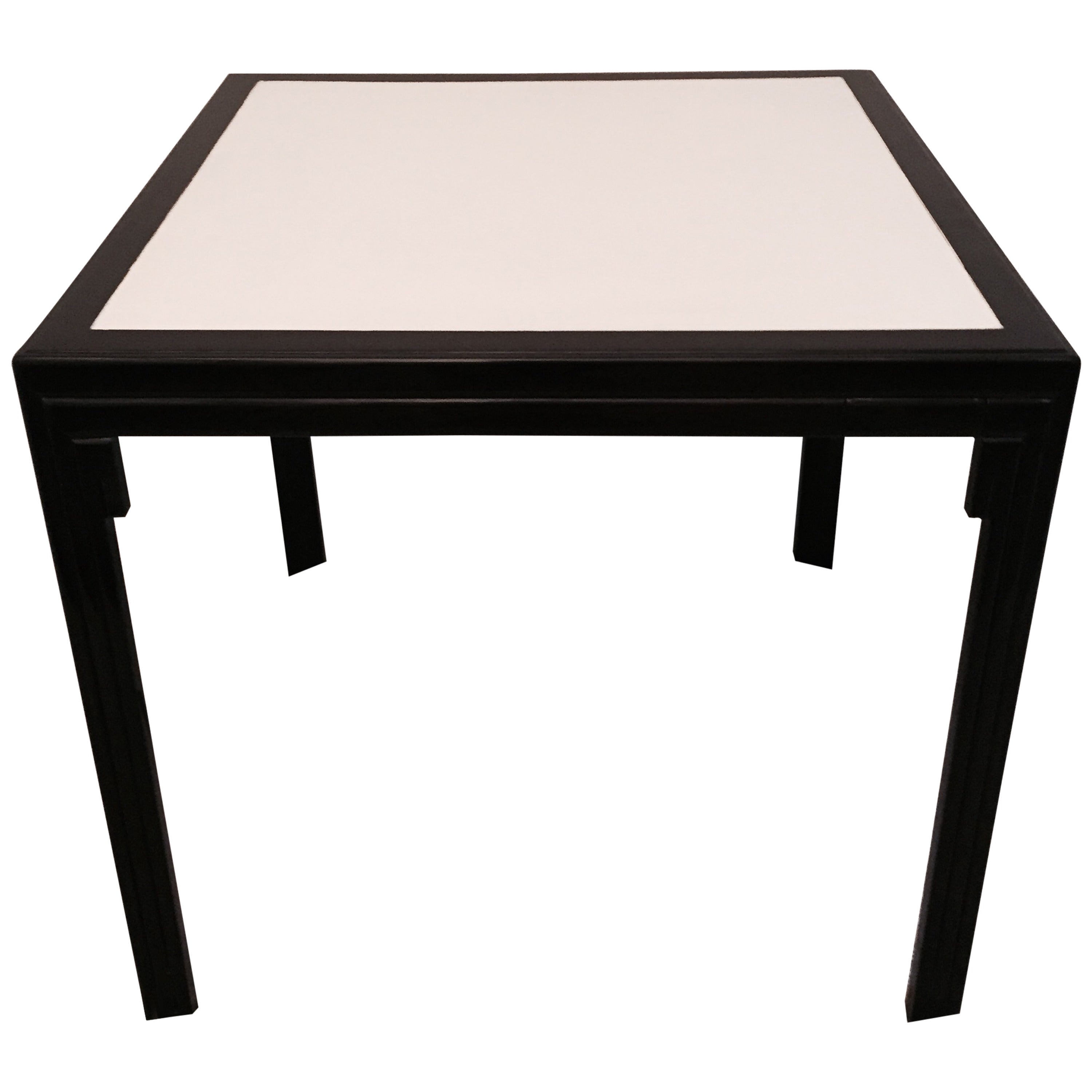 James Mont Leather-Top Card Table