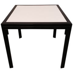James Mont Leather-Top Card Table