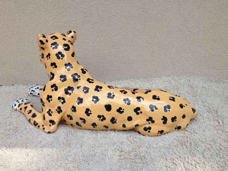 Meiselman Italian Extra Large Ceramic Leopard In Excellent Condition In Westport, CT