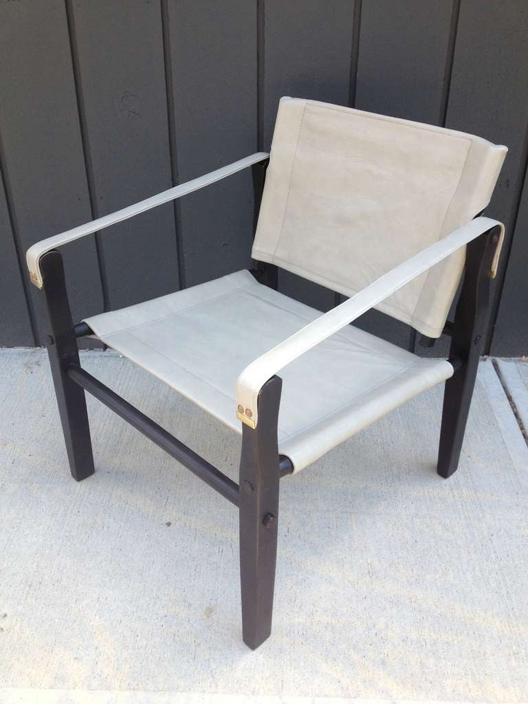 Paire de chaises en cuir gris des années 1950 Goldmedal Chair Co. Chaises Styel Kare Klimt 2