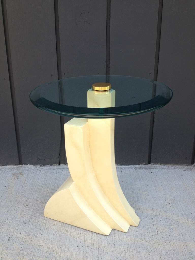 Mid-Century Modern Springer Style Faux Goat Skin Lacquer Table