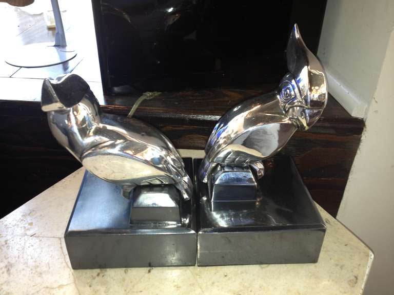 American Pair Frankart Parrot Bird Book Ends For Sale