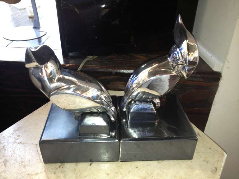American Pair Frankart Parrot Bird Book Ends