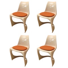 Set of Four Molded Plastic Steen Ostergaard Cado Chairs