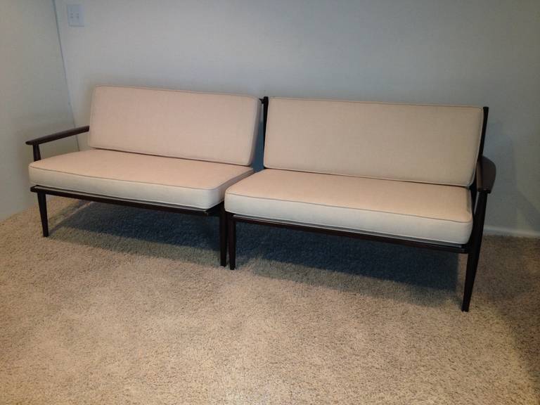 Danish Modern for Selig Walnut Two-Piece Sofa In Excellent Condition In Westport, CT