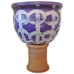 Firmato Illegibly Modernist Two-Piece Large Art Pottery (ceramica d'arte di grandi dimensioni)