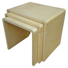 Parchment Stacking Tables, Style of Jean-Michel Frank 