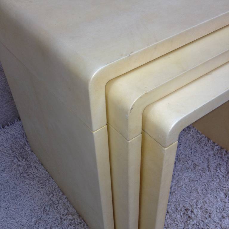 Parchment Stacking Tables, Style of Jean-Michel Frank  For Sale 2
