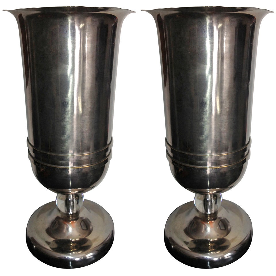 Pair of French Art Deco Torchiere Lamps