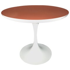 Used Saarinen Style Tulip Small Table Orange Top