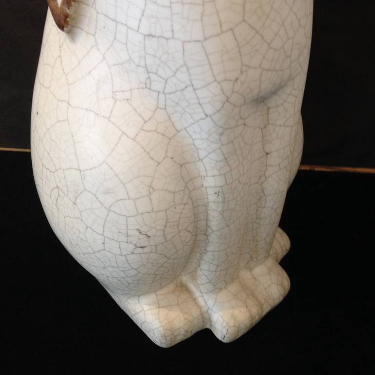 Art Deco Rabbit Ceramic Floor Figure For Sale at 1stdibs