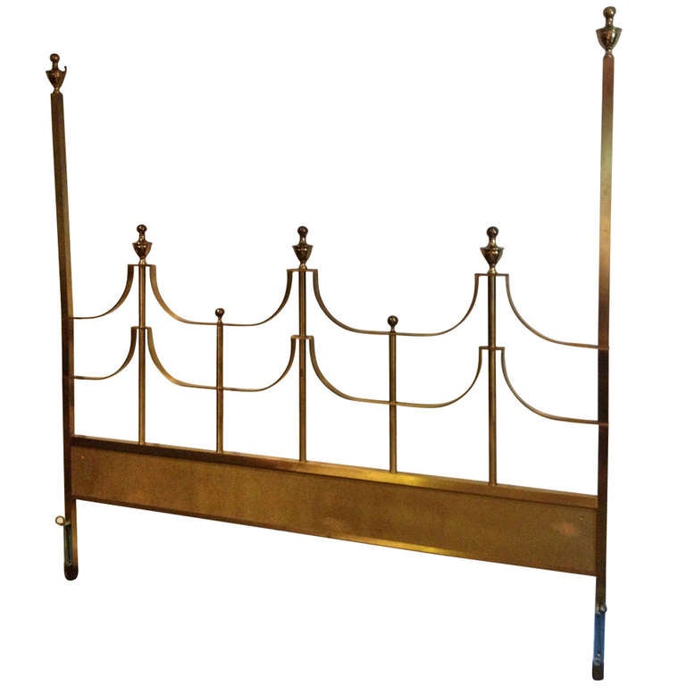 Mastercraft William Doezema Solid Brass King Headboard at 1stDibs