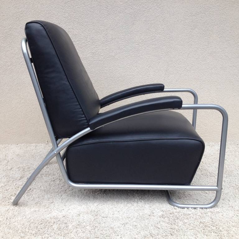 Art Deco Gilbert Rhode Leather Club Chair