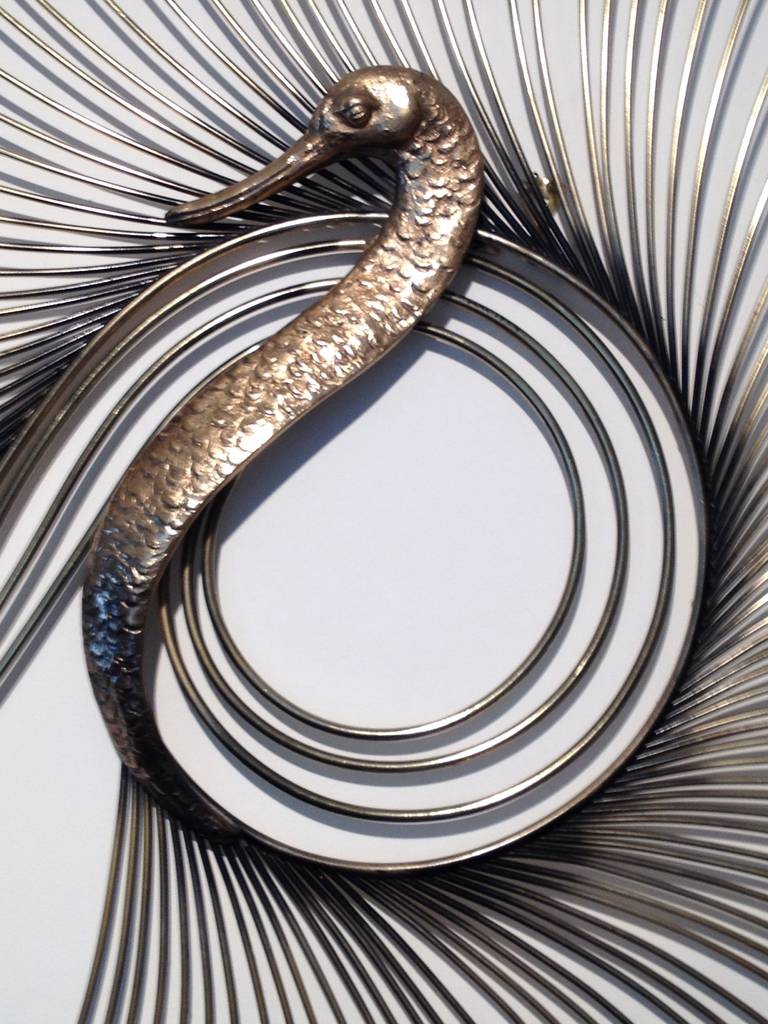 Curtis Jere Large Swan Wall Sculpture In Excellent Condition In Westport, CT