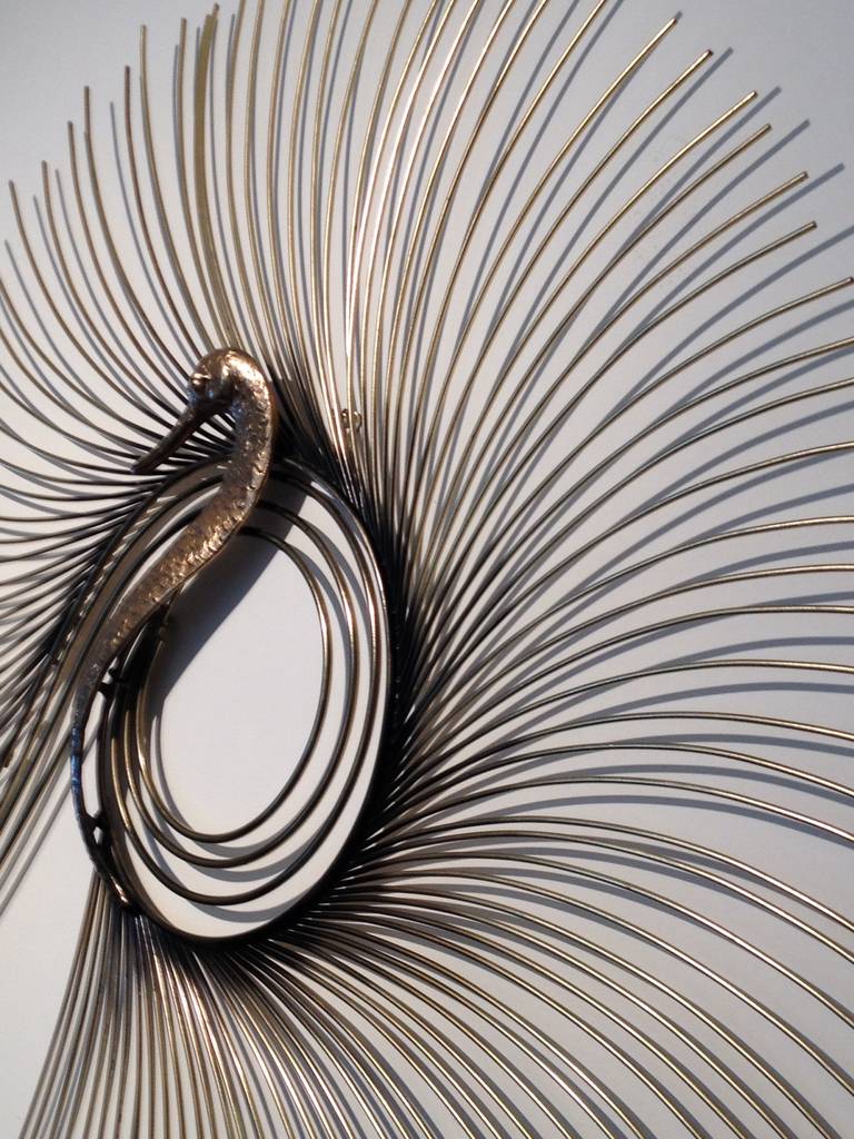 American Curtis Jere Large Swan Wall Sculpture