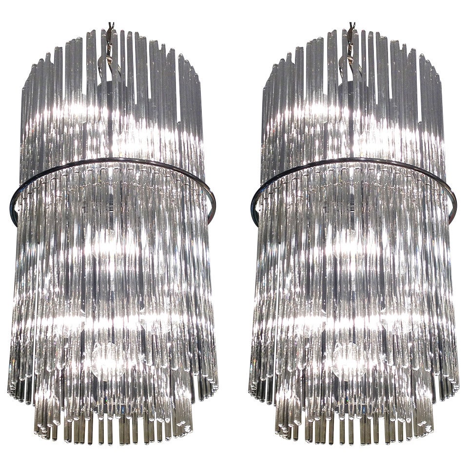 Pair Gaetano Sciolari Chandeliers