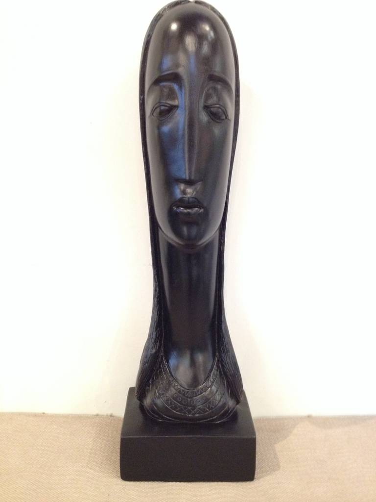 Rima  Padova Plaster tall Sculpture Head In Excellent Condition In Westport, CT