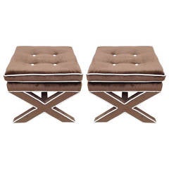 Pair Hollywood Regency X Stools