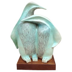 Vintage Signed Herman ceramic Penguin Sculpture