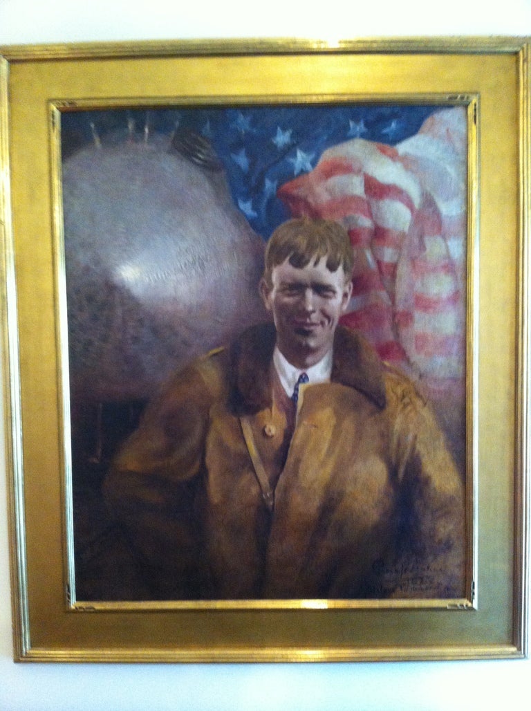 Italian Charles Lindbergh Painting 'Spirit of St Louis