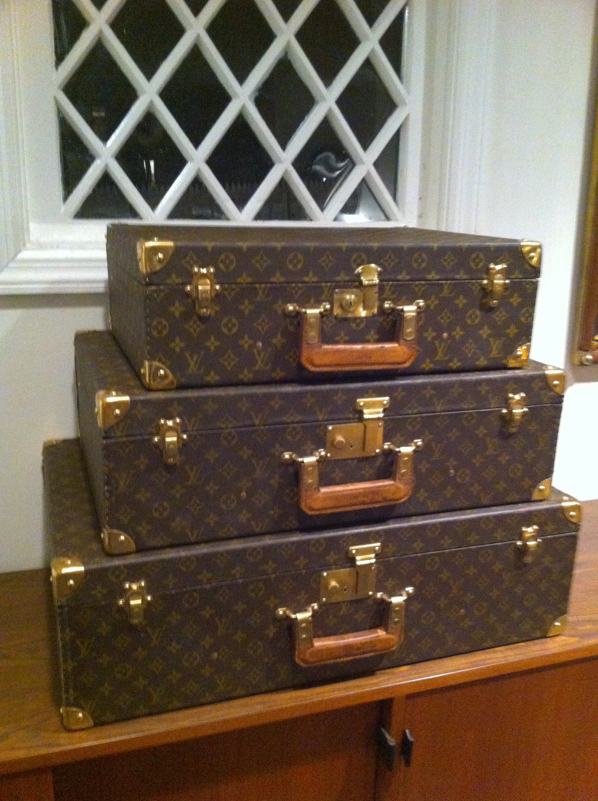 Louse Vuitton Stacking Luggage from Estate of Bert Parks 