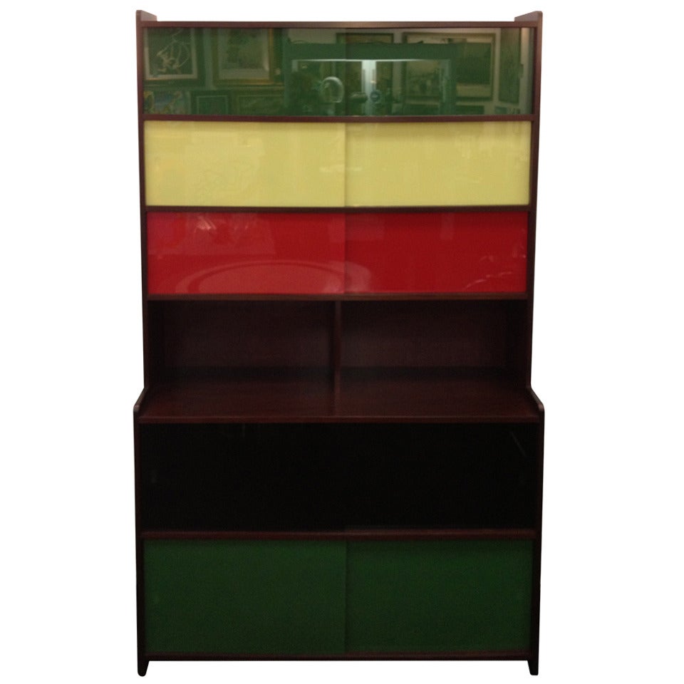 Claude Vassal French 50s Book shelf Cabinet For Sale