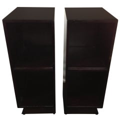 Vintage Pair Slim Tower  Bookcase End Table