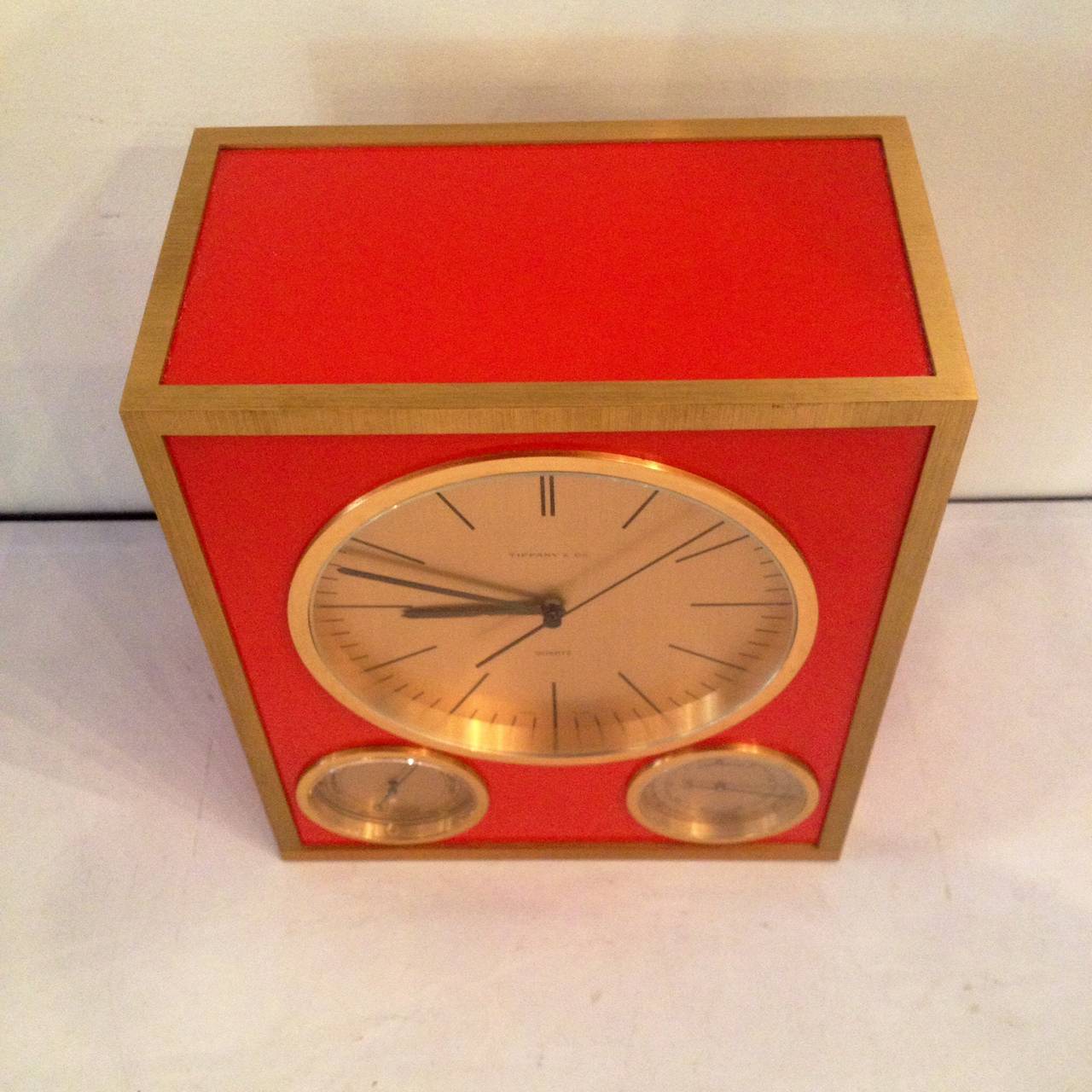 Tiffany and Co. Clock Barometer, Thermometer In Excellent Condition In Westport, CT