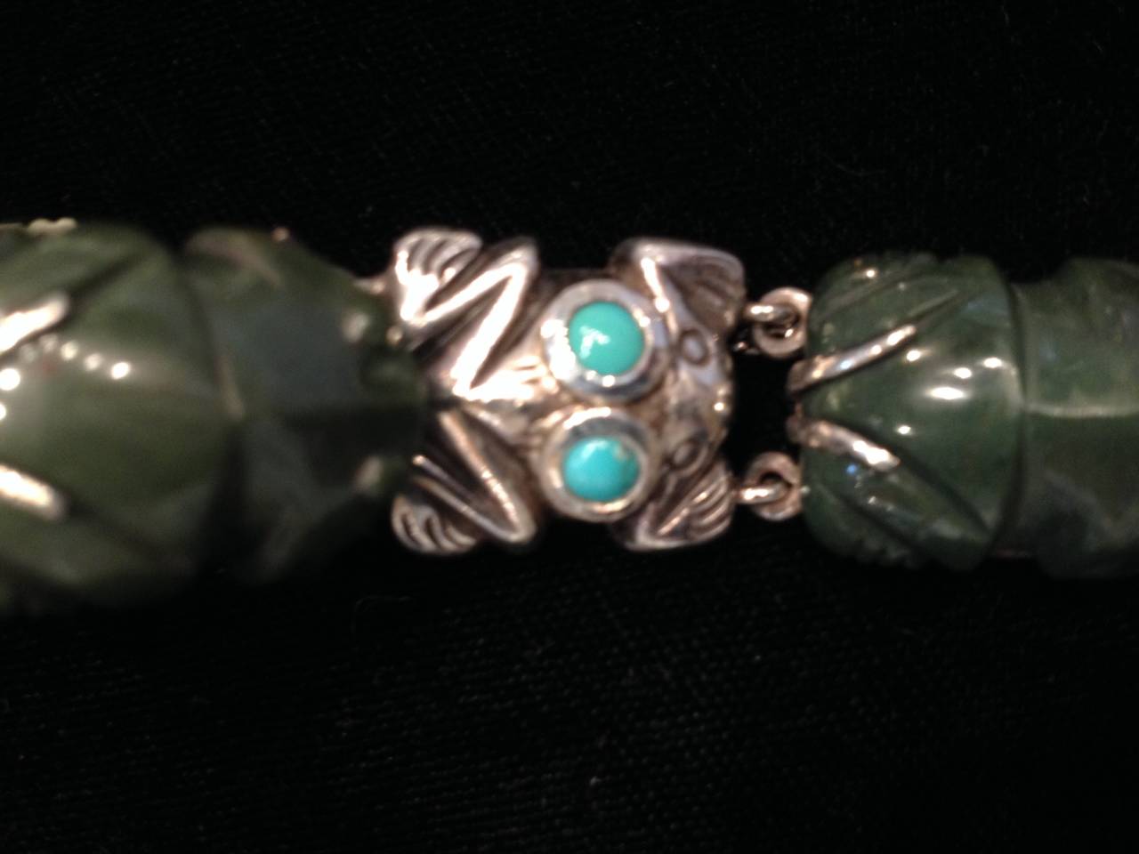 Rare William Spratling Sterling Turquoise Frog Bracelet 2