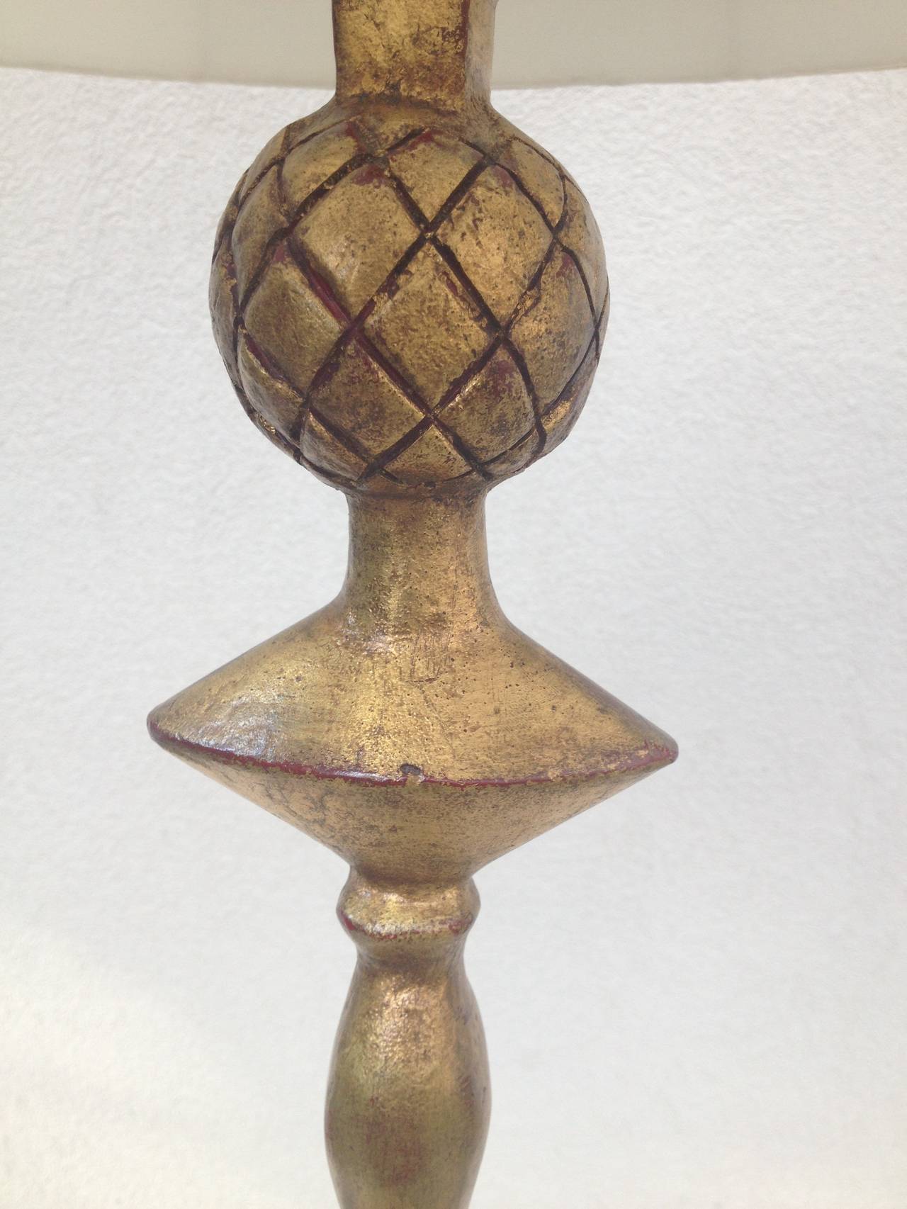 Bronze Gilt Giacometti Style Standing Lamp In Excellent Condition In Westport, CT