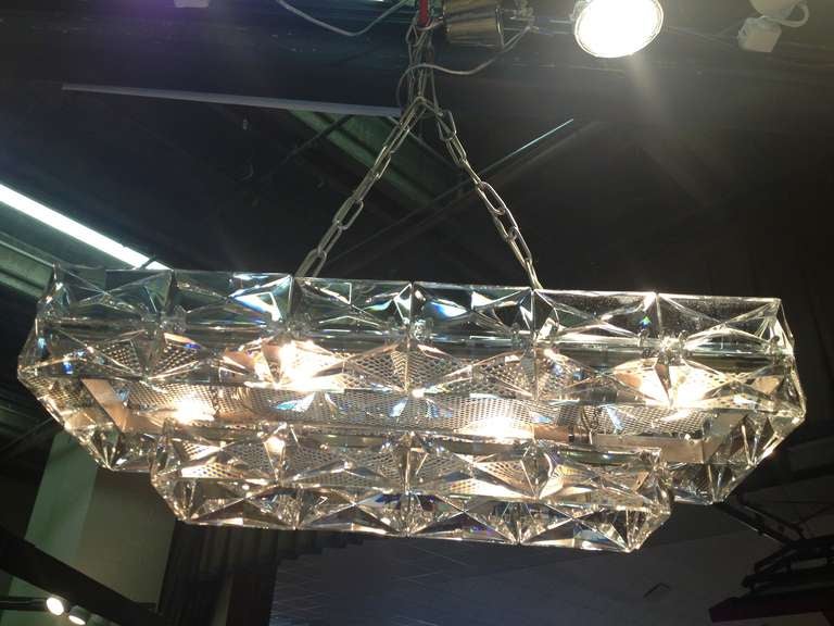 Mid-Century moderno Lampadario austriaco di cristallo Lobmeyr 1960 in vendita