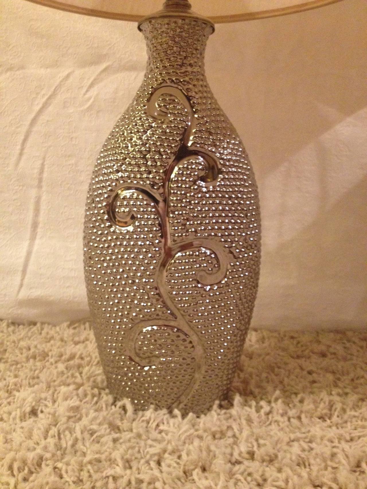 Paire de lampes conçues en verre mercuré argenté en vente 1