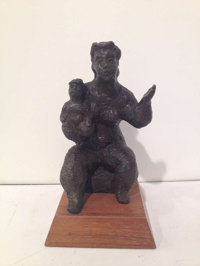 Chaim Gross Mother and child Bronze Sculpture,edition of 47 signed and numbered  #35 Chaim Gross (1904-1991)