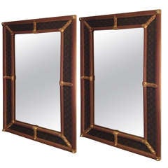 Pair Handmade Custom Louis Vuitton Monogram Mirrors