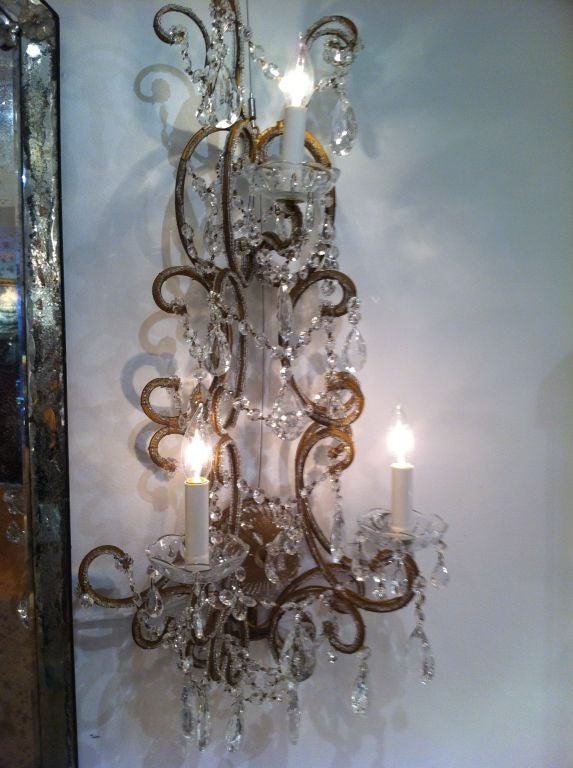 Set of Four French 1930 Sconces In Excellent Condition For Sale In Westport, CT