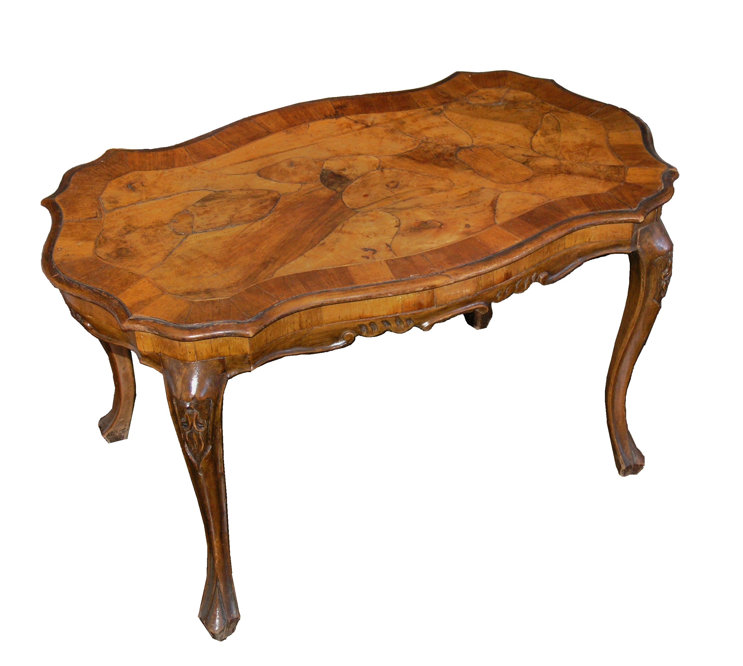 Marquetry Walnut Side Table For Sale