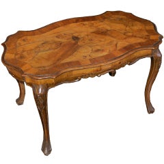 Marquetry Walnut Side Table