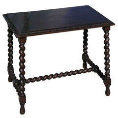 Antique Italian Chestnut Wood Side Table