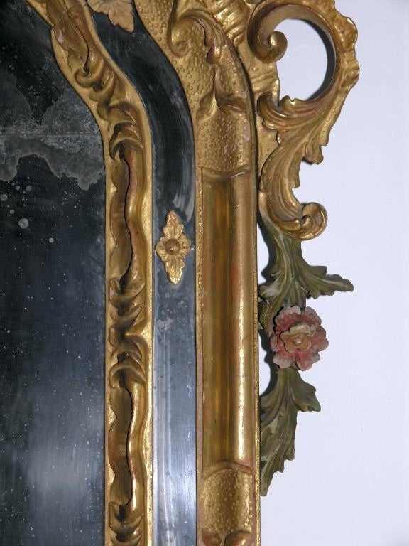 18th Century Italian Painted and Giltwood Mirror For Sale