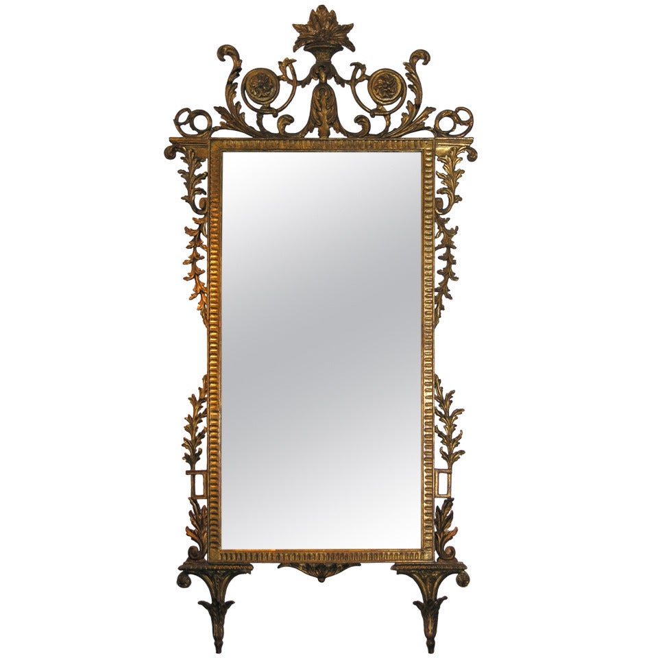18th Century Italian Neoclassical Giltwood Mirror For Sale