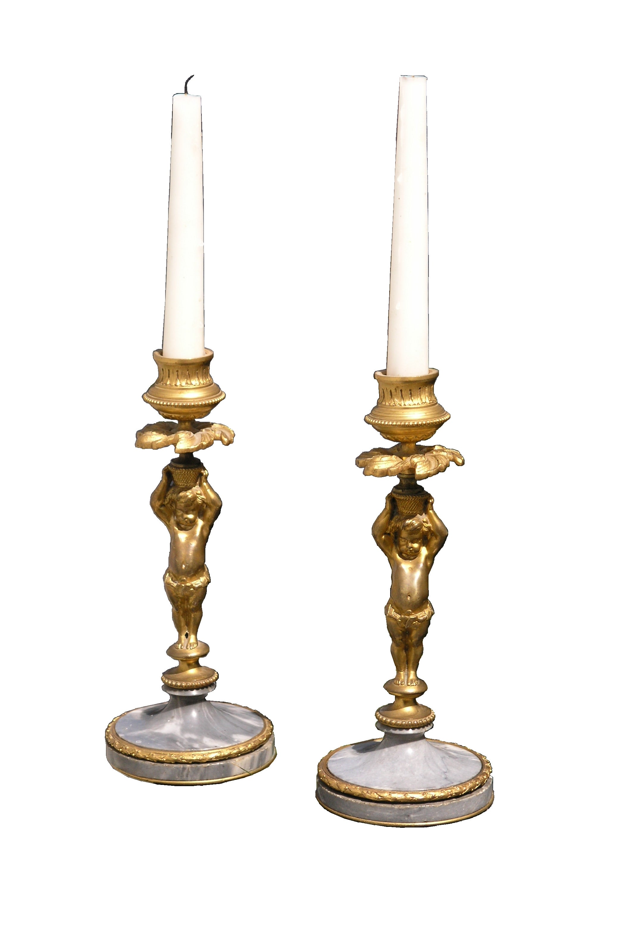 Pair of 19th Century French Gilt Bronze Candelabra For Sale